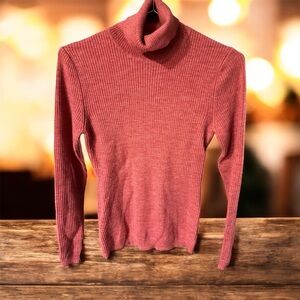 Brooks Brothers Women's Turtleneck Sweater - Rose Sz.S 100% merino wool FUC